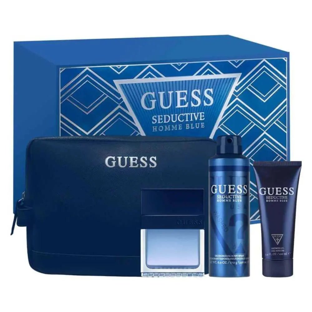 Guess Seductive Homme Blue EDT Shower Gel Body Spray Set | My Perfume Shop